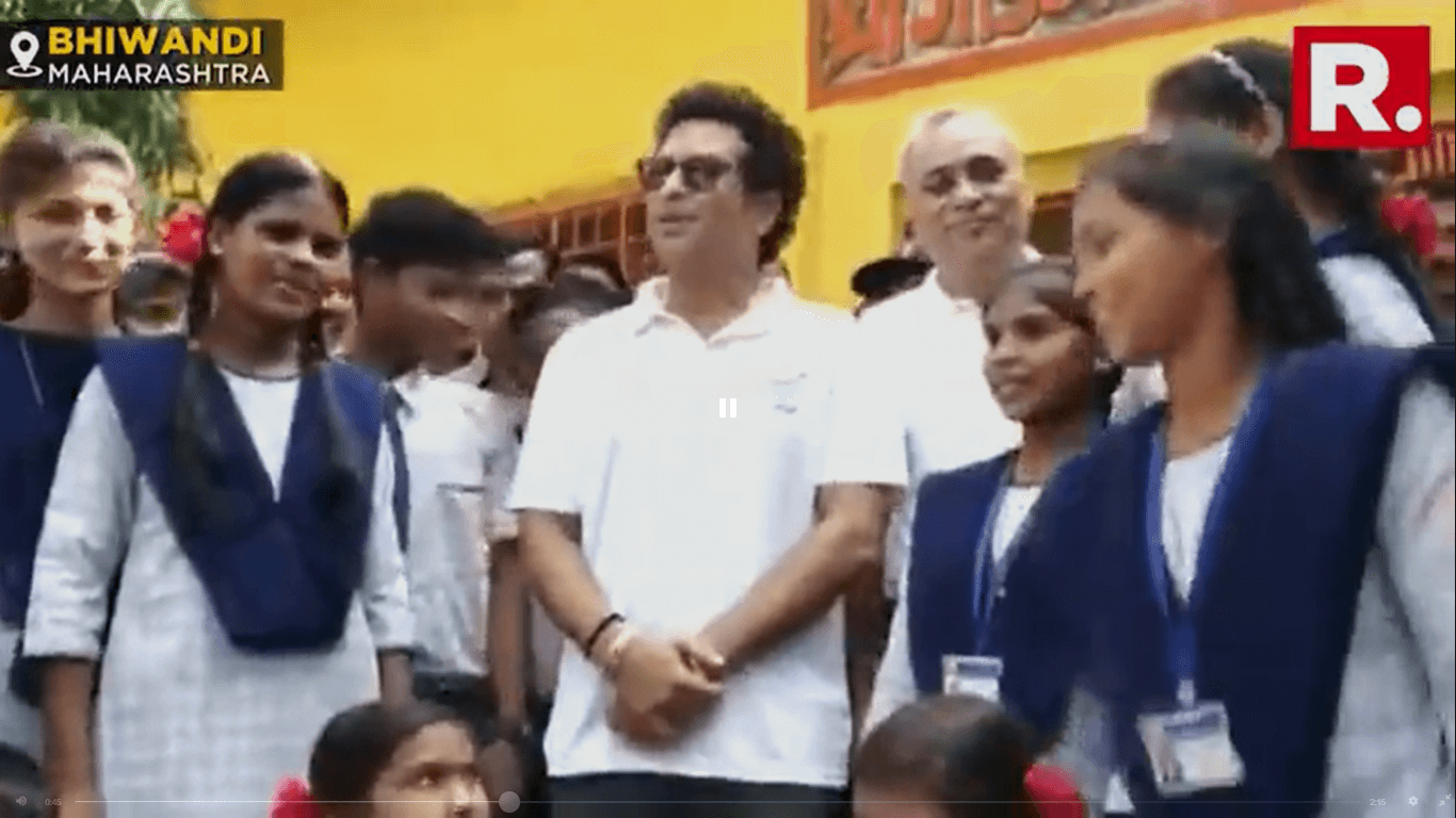 Sachin Tendulkar Inaugurates Solar-powered Computer Lab In Maharashtra’s Bhiwandi